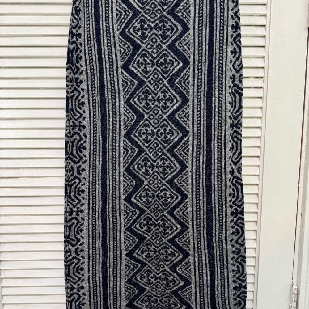 Peruvian Connection Black and Gray Maxi Skirt